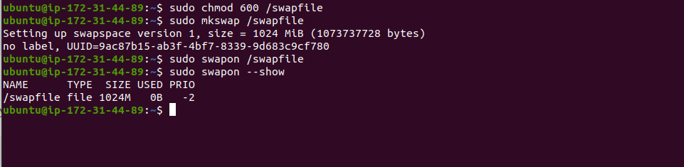 Enabling the Swap File