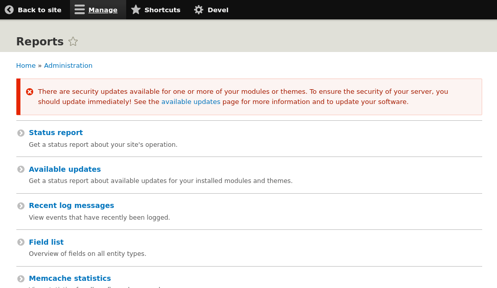Security Updates for Drupal modules or themes