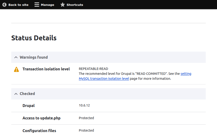 Drupal Transaction isolation level REPEATABLE-READ