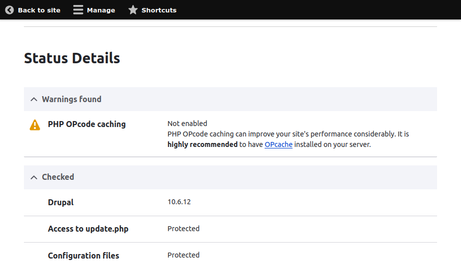 How to Fix "PHP OPcode Caching in Drupal