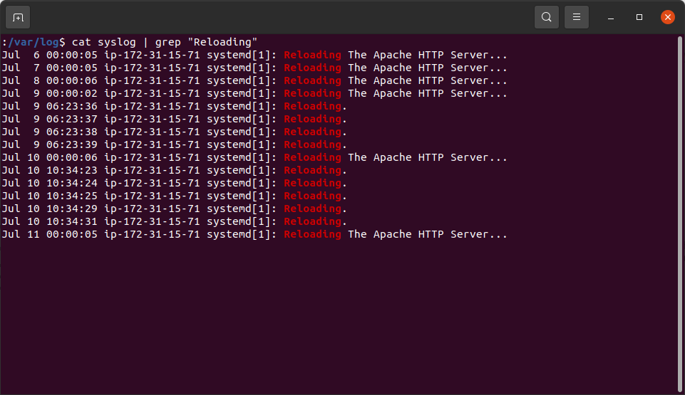 Basic GREP usage example