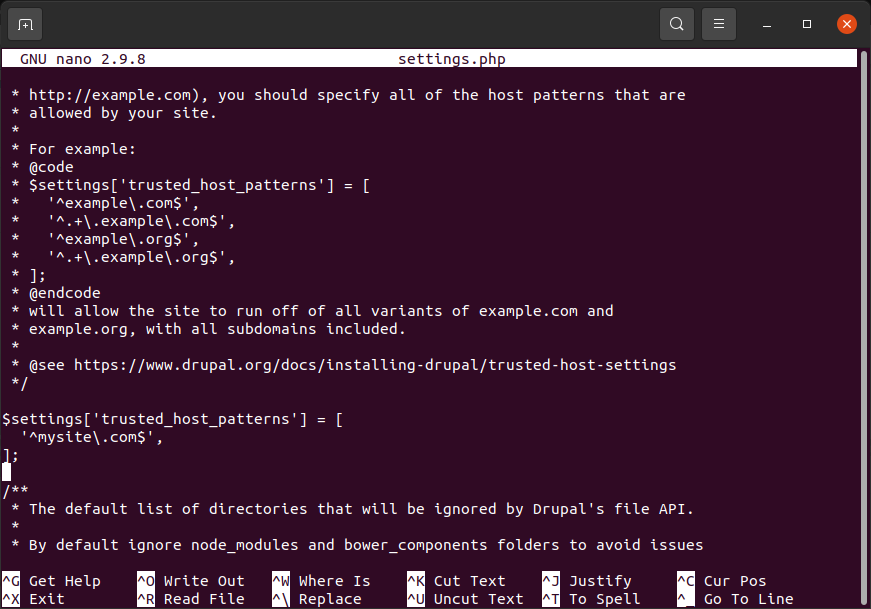 "Trusted Host Settings" fix example 
