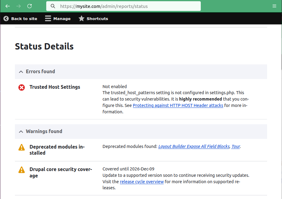 How to Fix "Trusted Host Settings" Error in Drupal